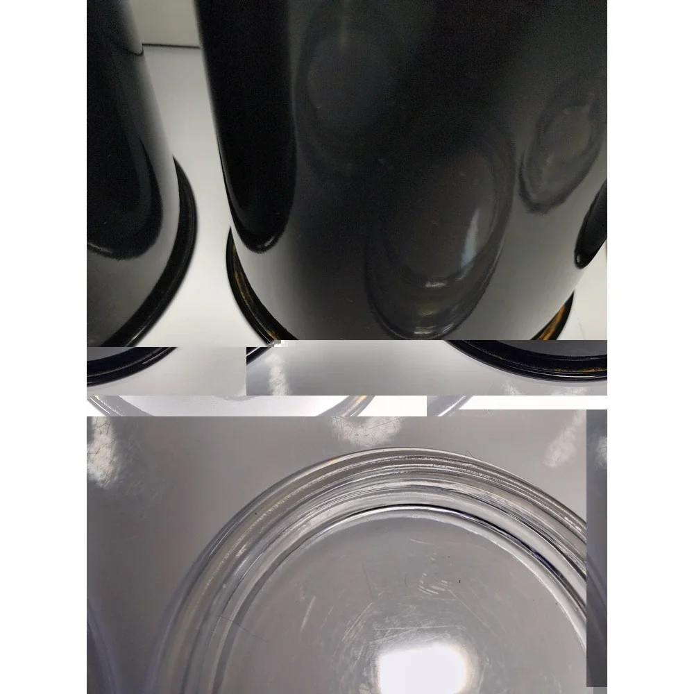 Canister Set Black Metal W Air Tight Acrylic Lid Kitchen Bathroom Office Storage